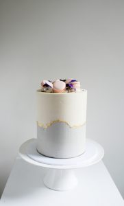 tall modern bridal shower cake